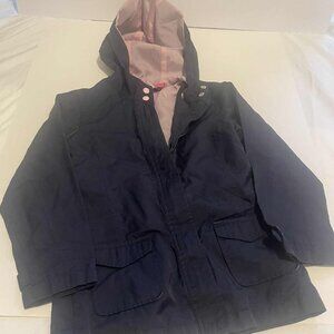 Little Girl Size 6/6X Rain/Windbreaker Light Weight Jacket-Navy Blue